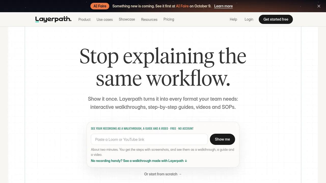 Screenshot of Layerpath website