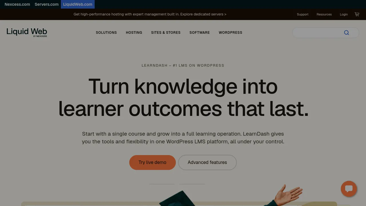 Screenshot of LearnDash website