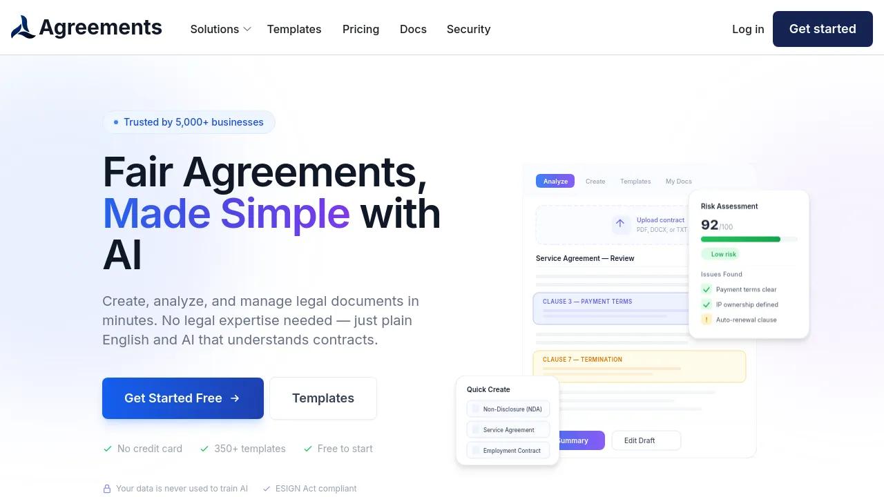 Screenshot of the Legaliser website