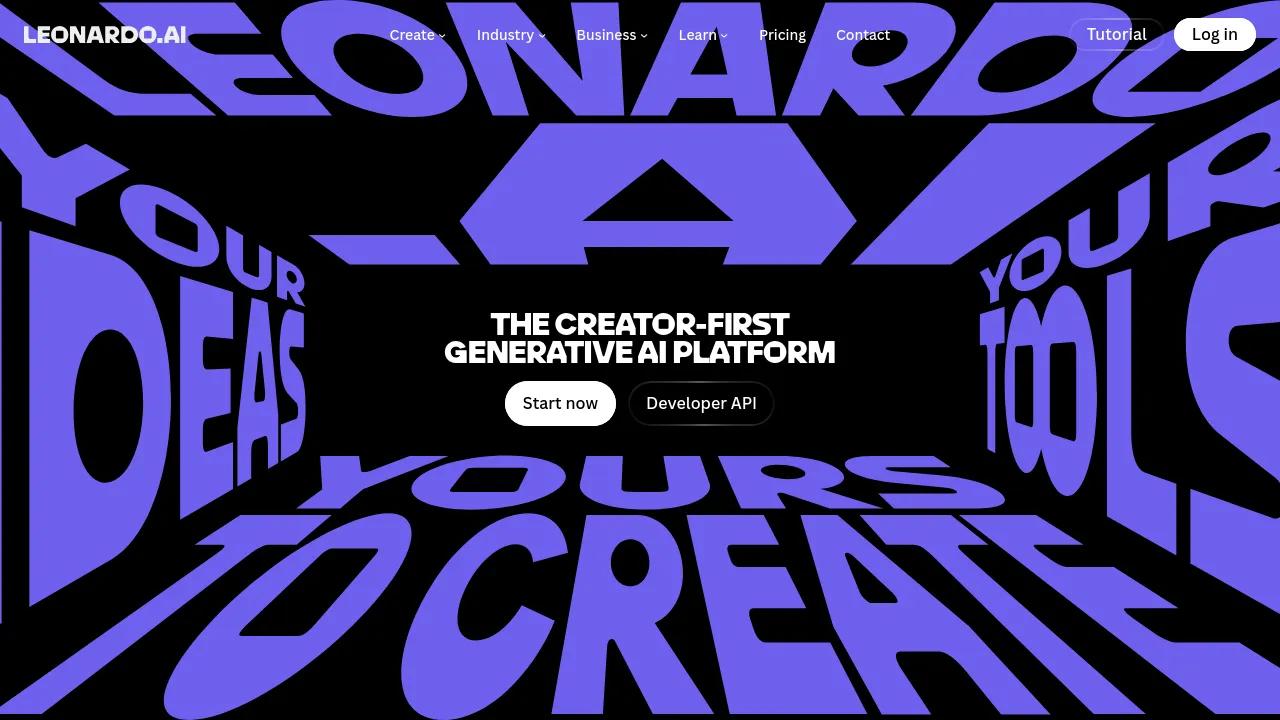 Screenshot of Leonardo website
