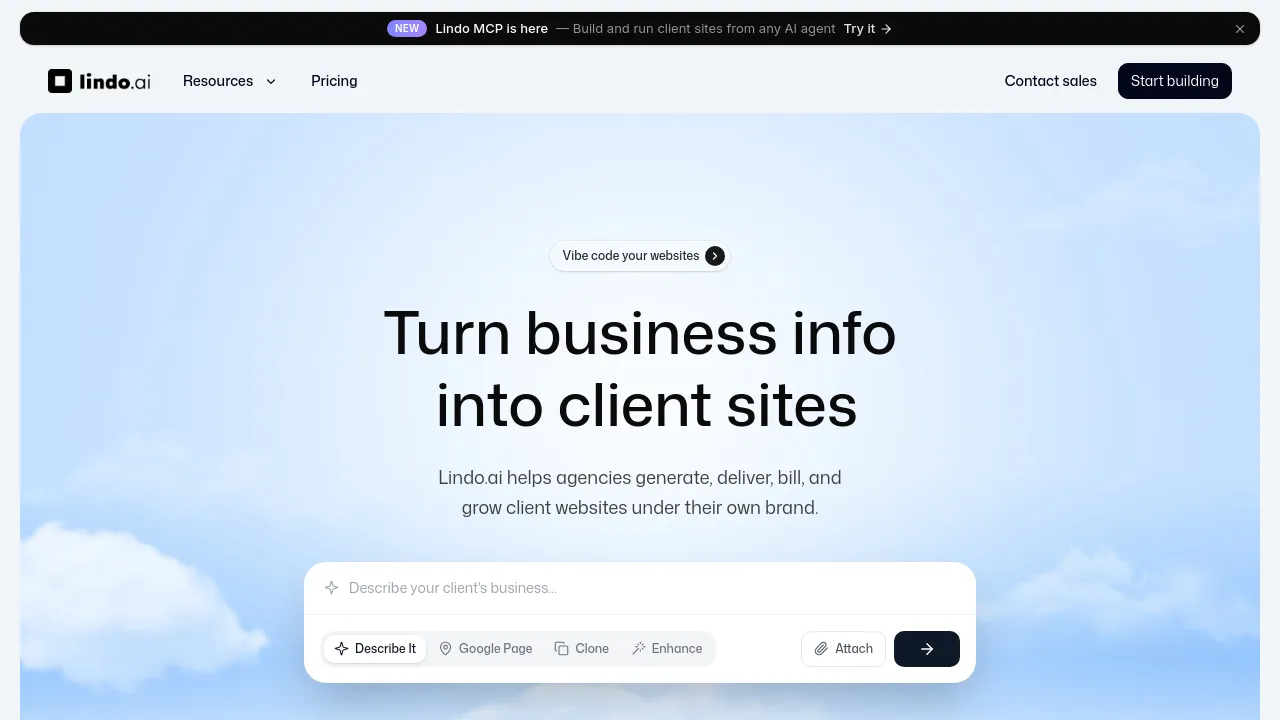 Screenshot of Lindo website