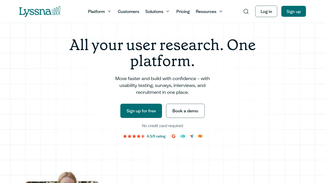 Screenshot of Lyssna website