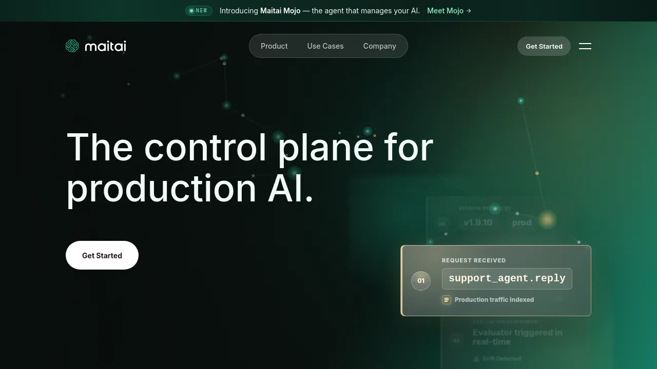 Screenshot of Maitai website