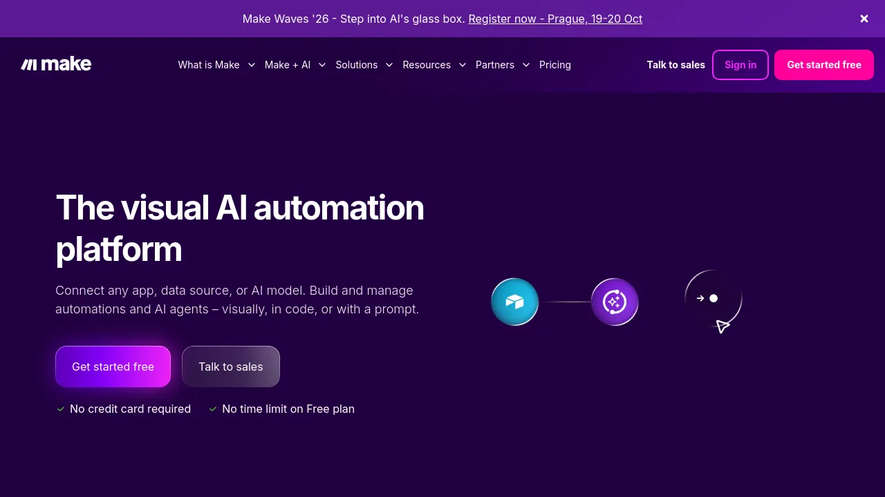 Screenshot of Make website