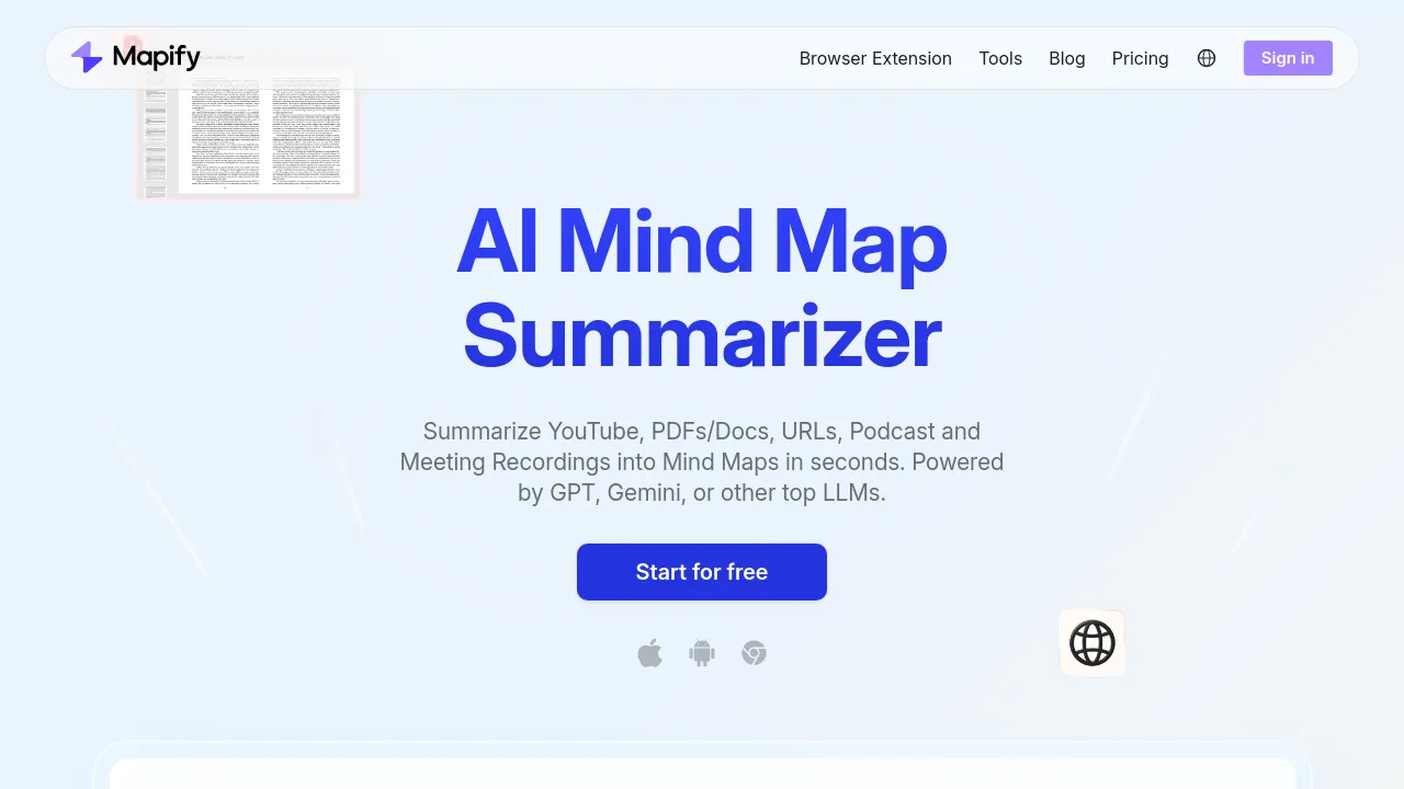 Screenshot of Mapify website