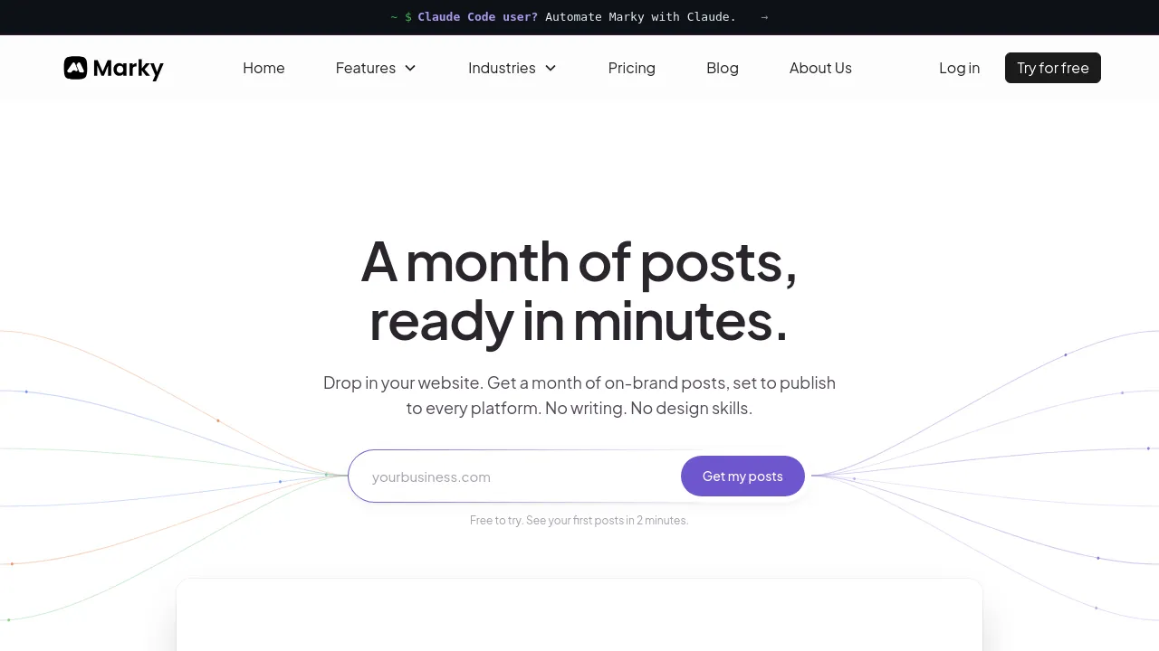 Screenshot of Marky website