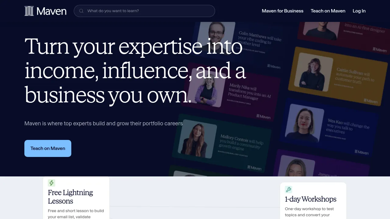Screenshot of Maven website