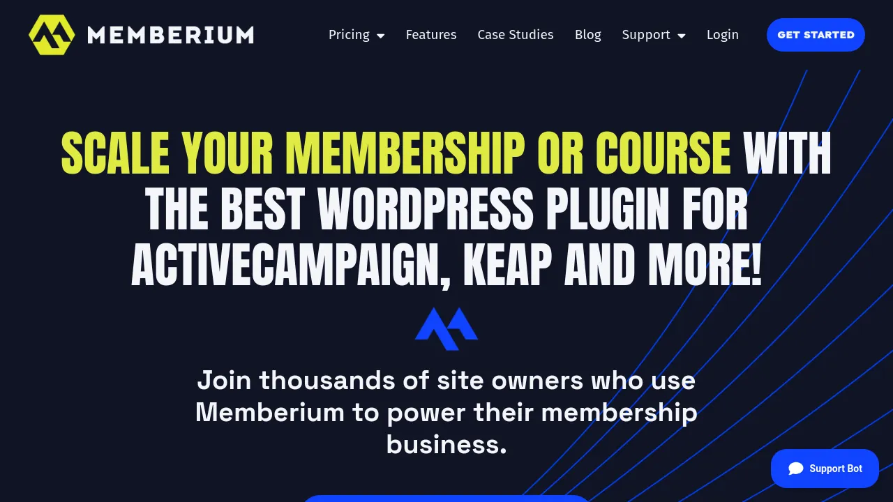 Screenshot of Memberium website