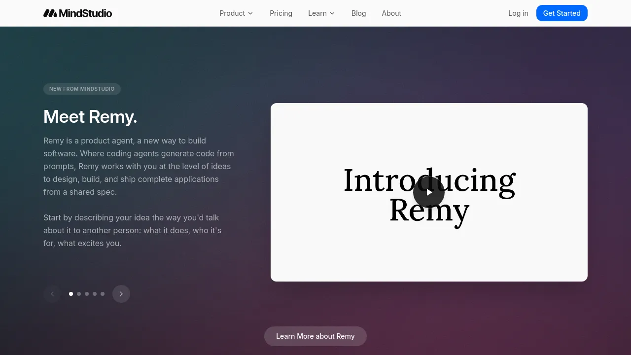 Screenshot of MindStudio website