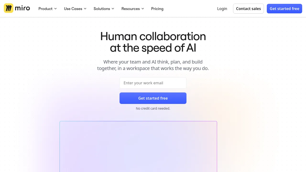 Screenshot of Miro website