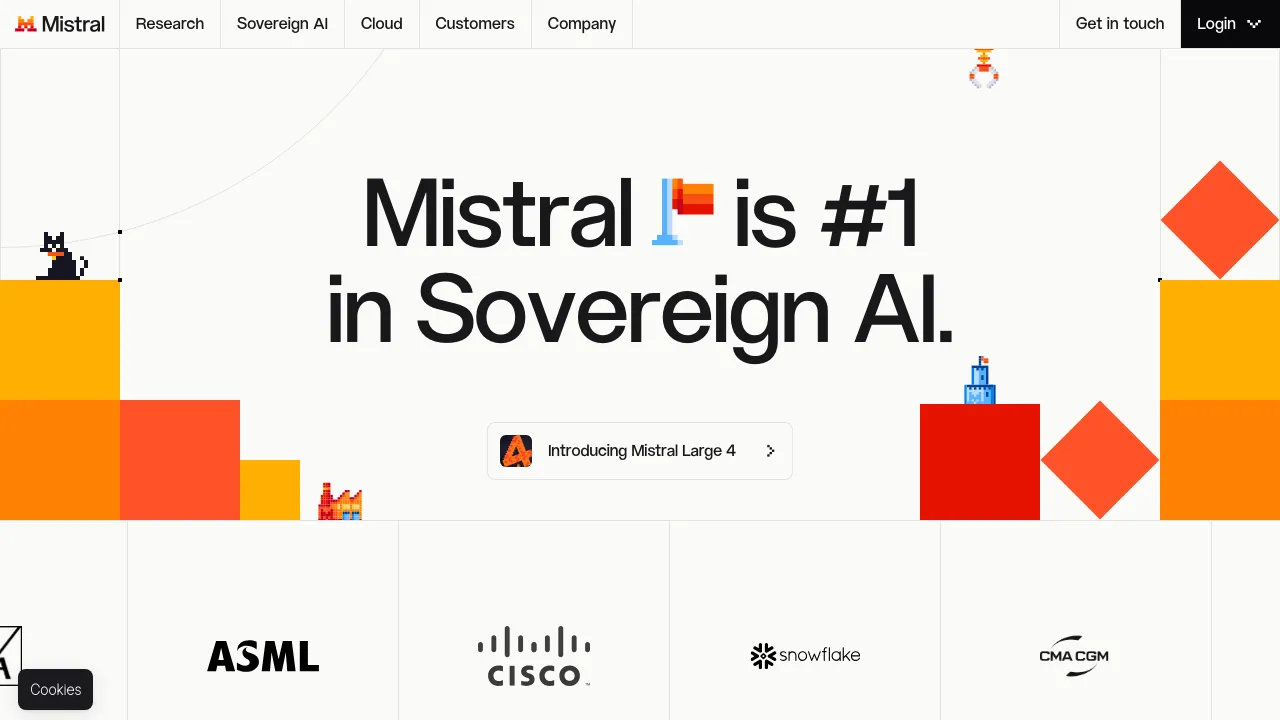 Screenshot of Mistral website