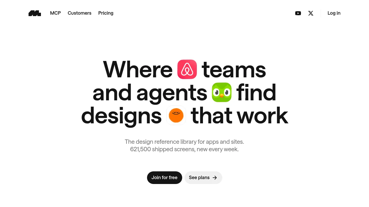 Screenshot of Mobbin website