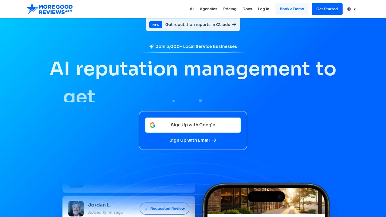 Screenshot of More Good Reviews website
