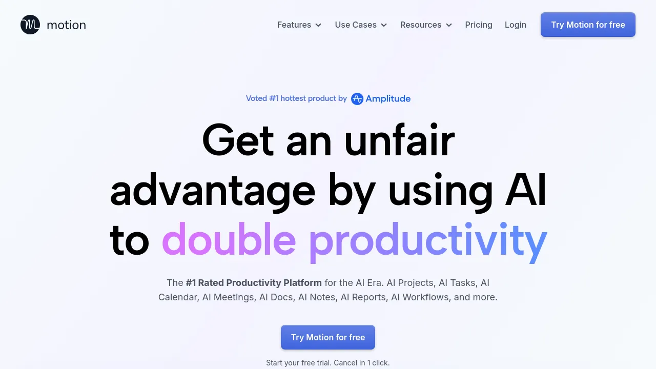 Screenshot of Motion website