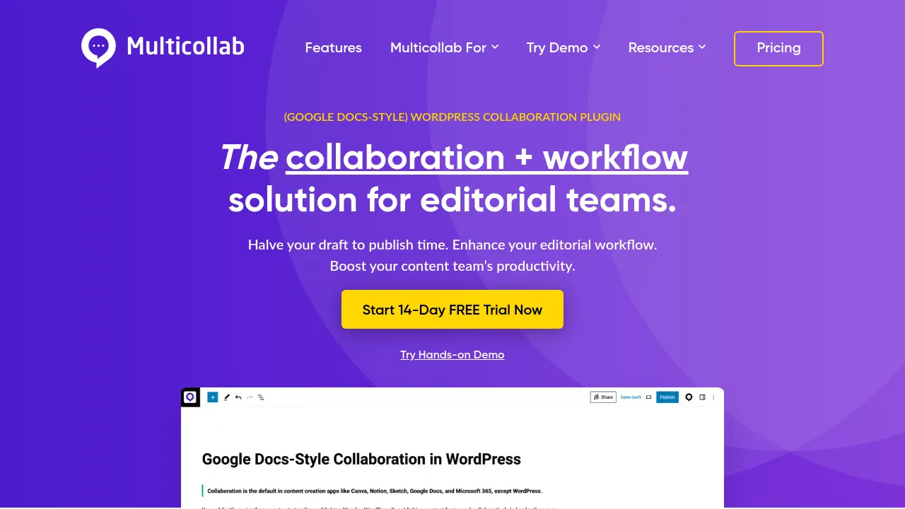 Screenshot of Multicollab website