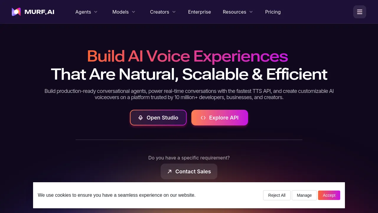 Screenshot of Murf AI website