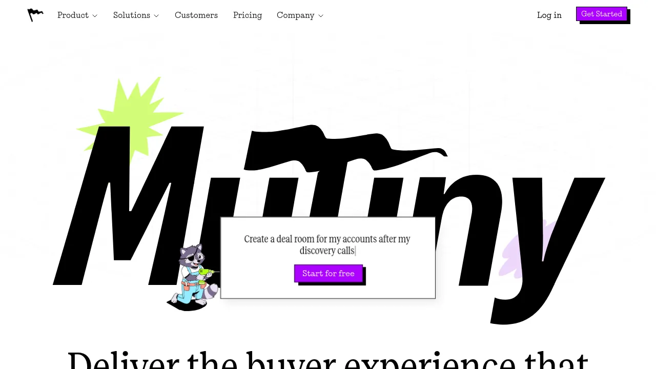 Screenshot of Mutiny website