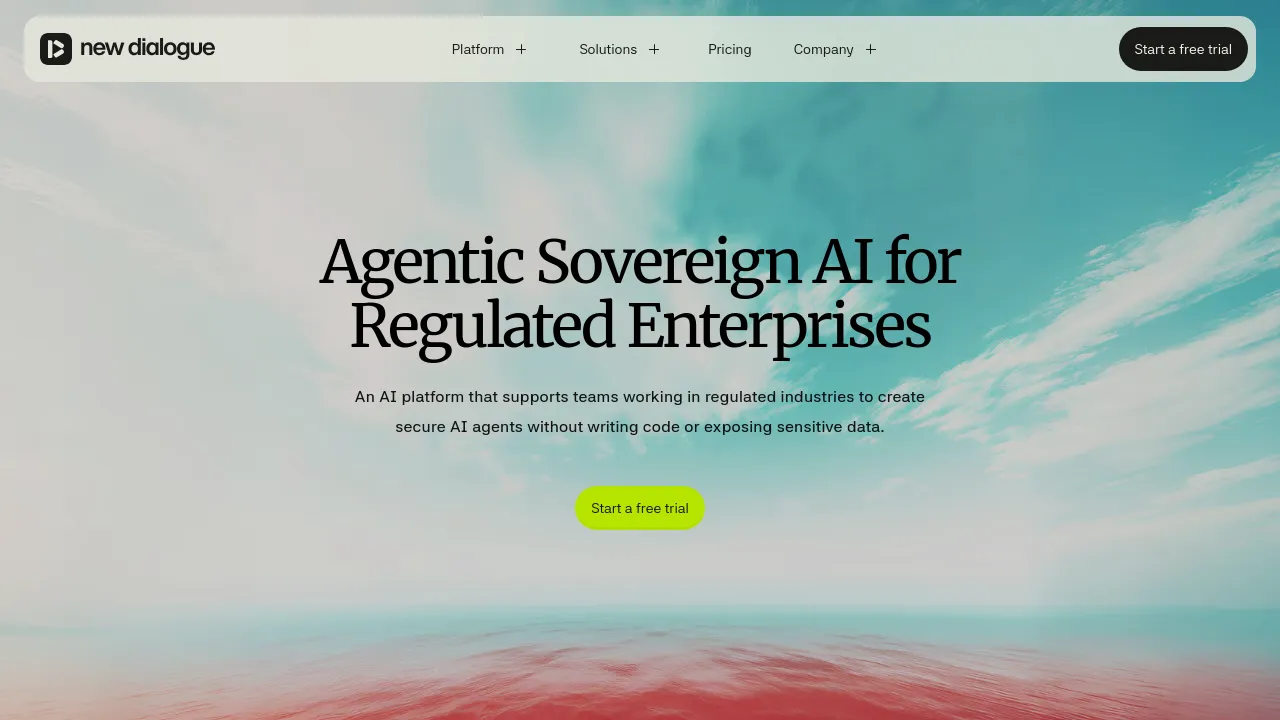 Screenshot of New Dialogue website