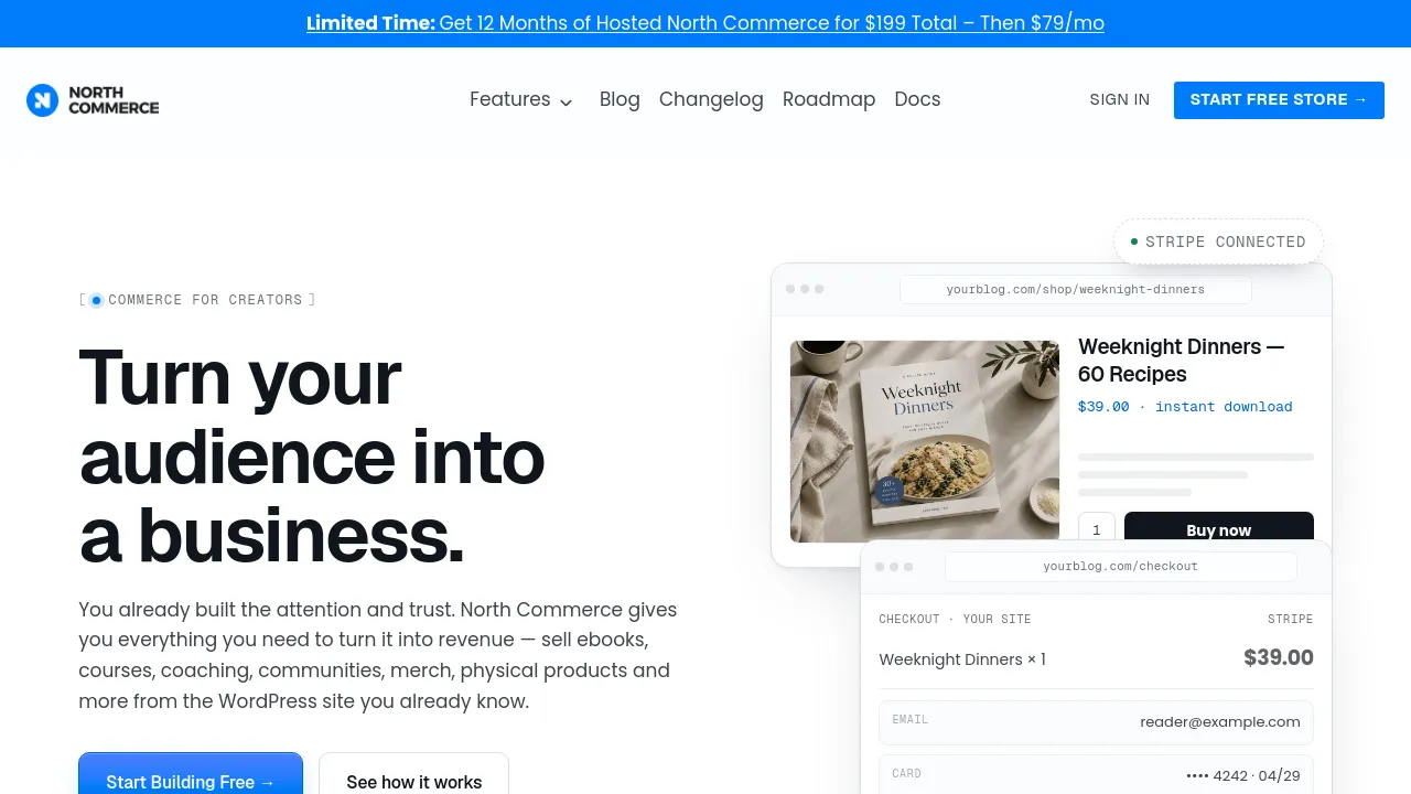 Screenshot of North Commerce website