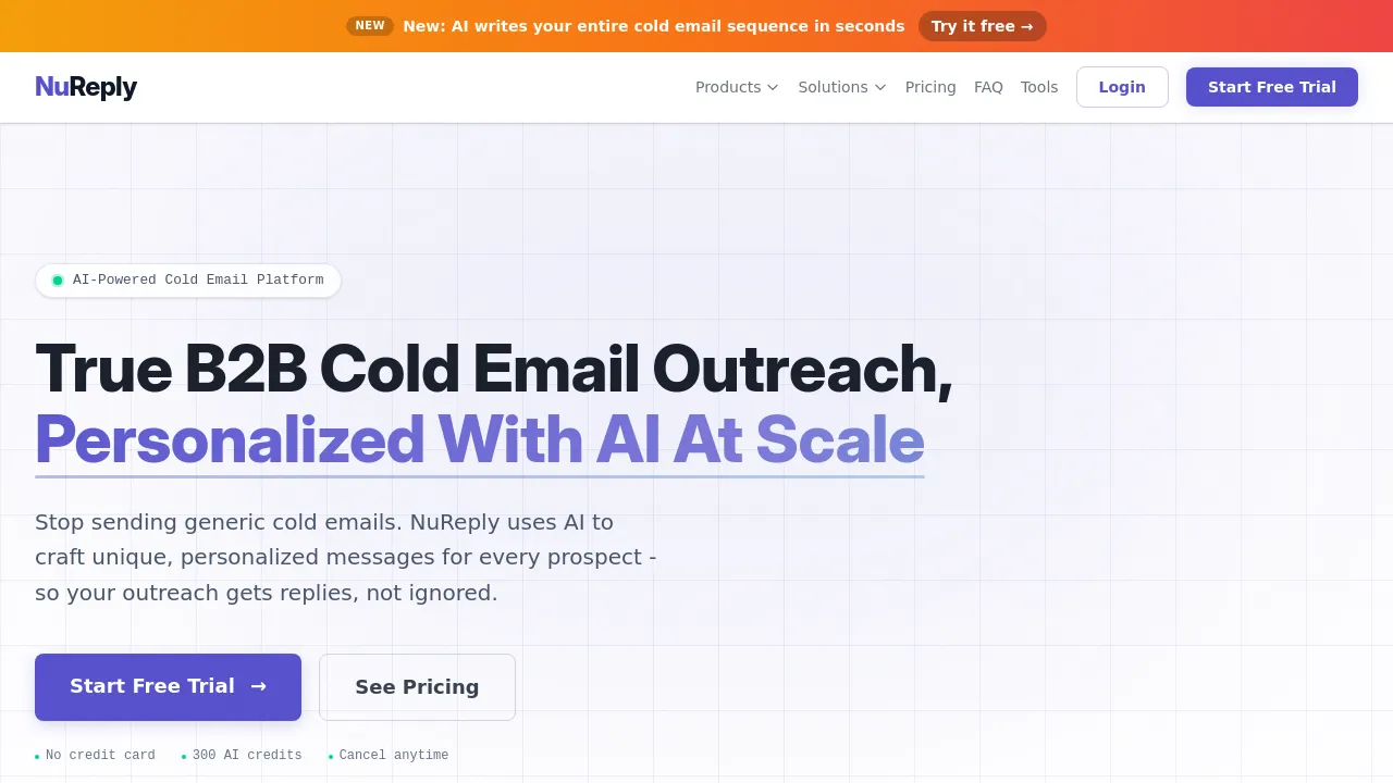 Screenshot of Nureply website