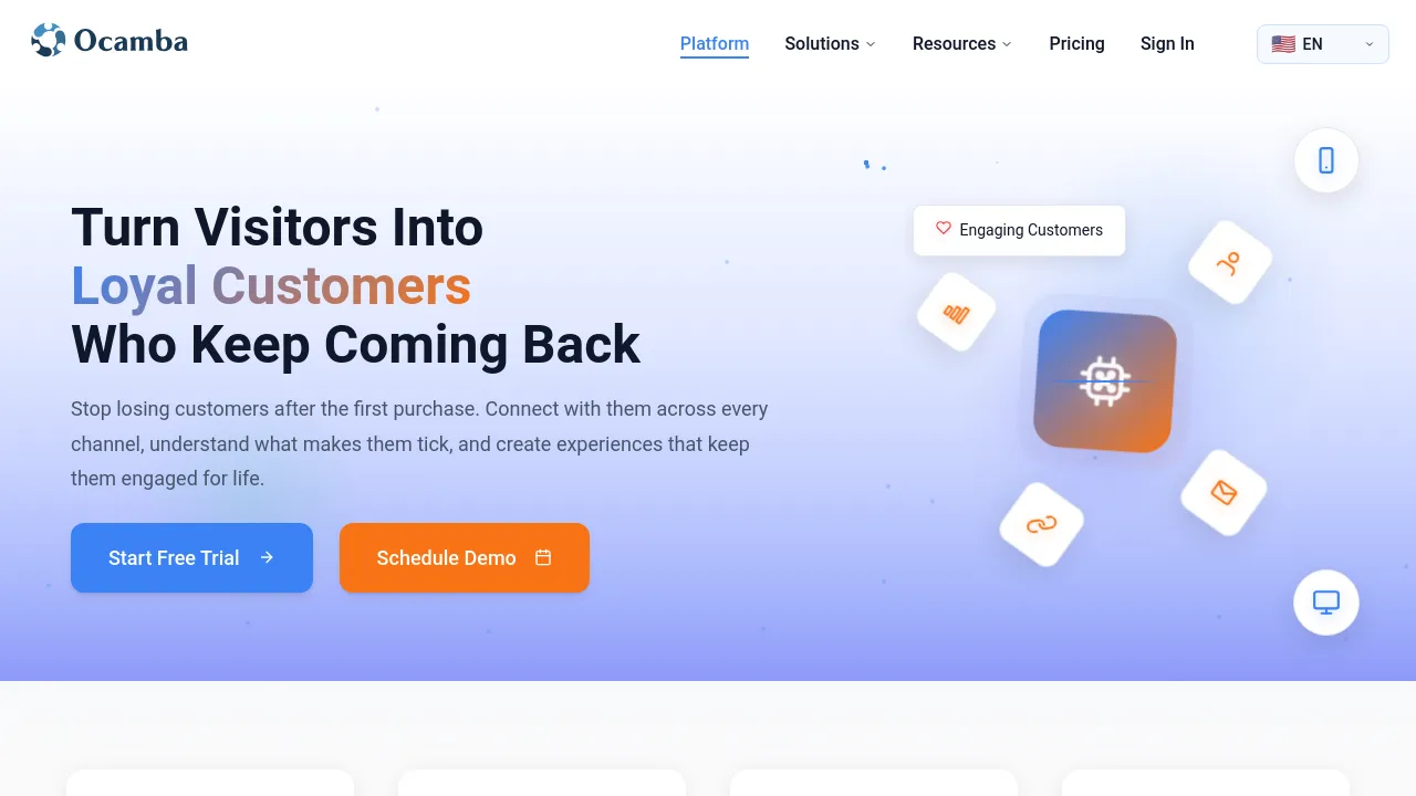 Screenshot of Ocamba website