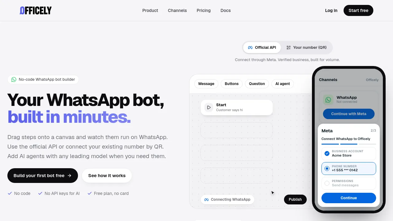 Screenshot of Officely AI website