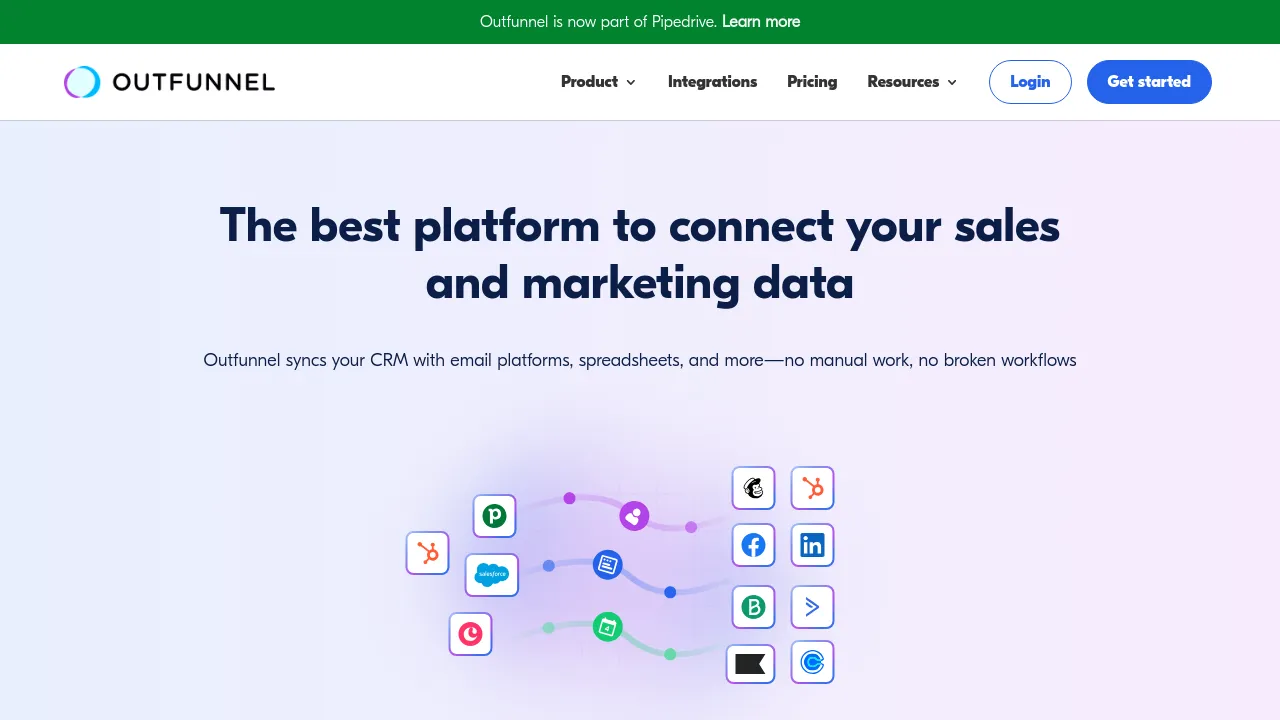 Screenshot of Outfunnel website