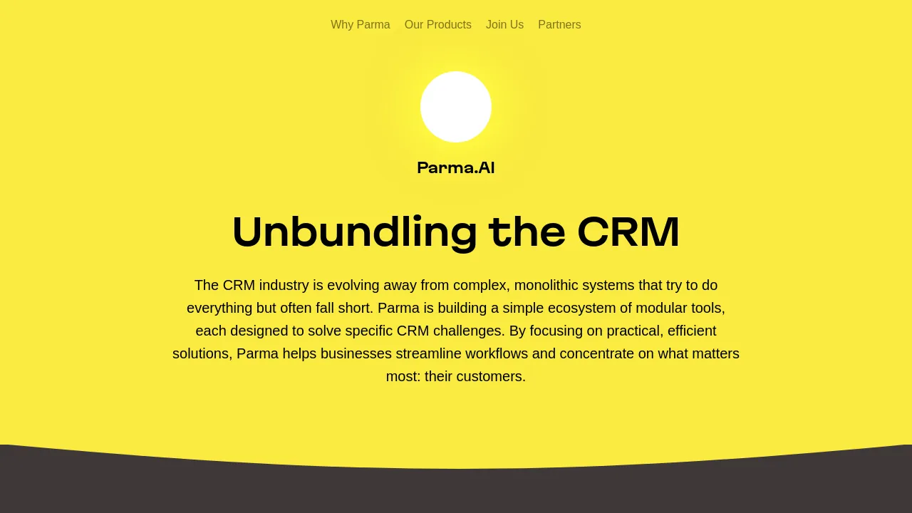 Screenshot of Parma website