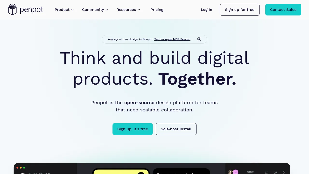 Screenshot of Penpot website
