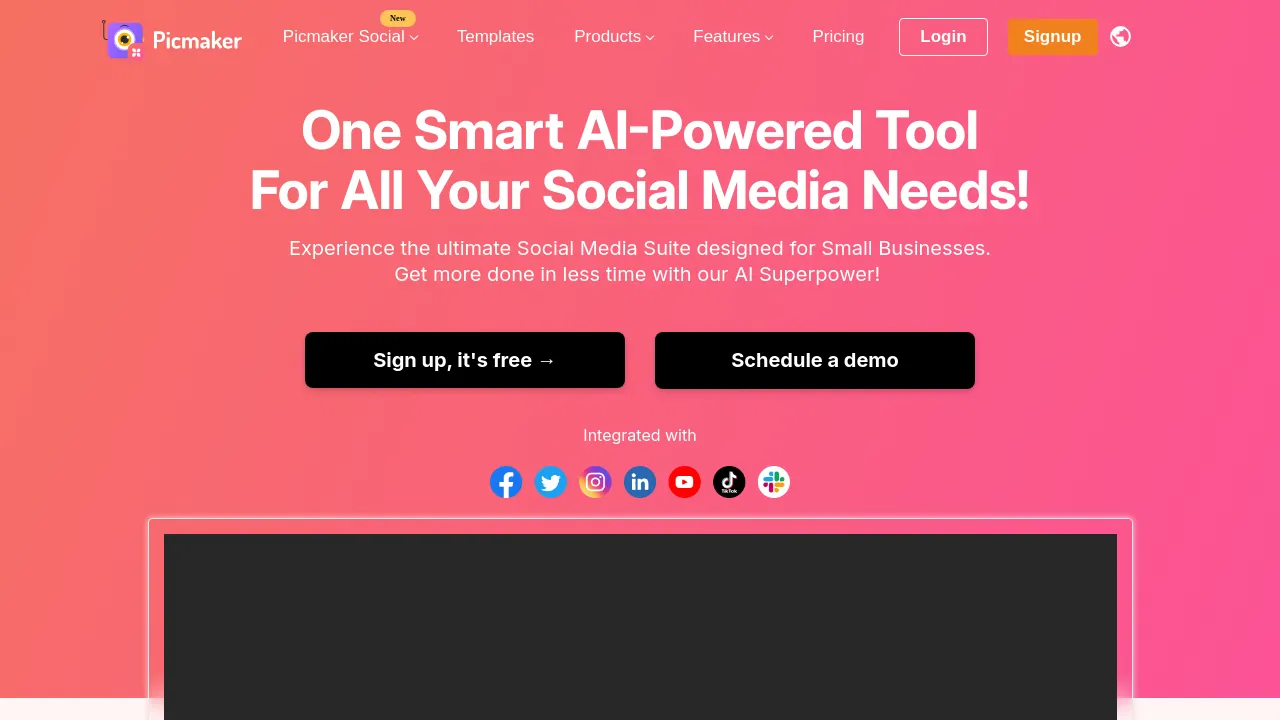 Screenshot of Picmaker website