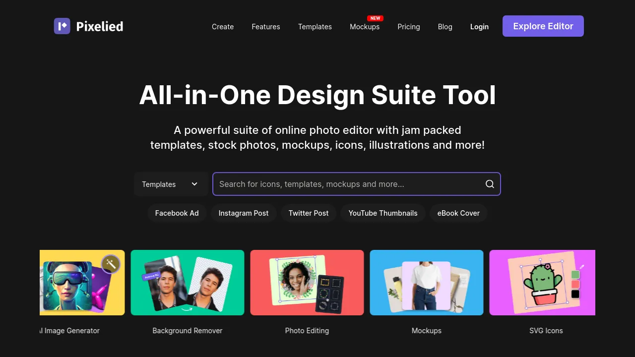 Screenshot of the Pixelied website