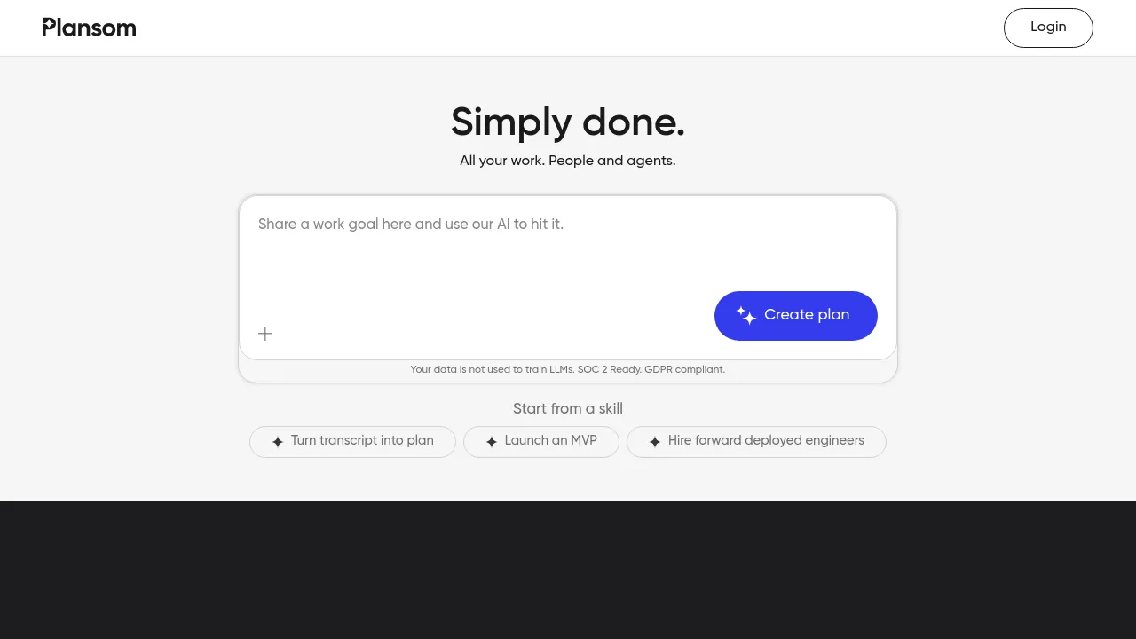 Screenshot of Plansom website