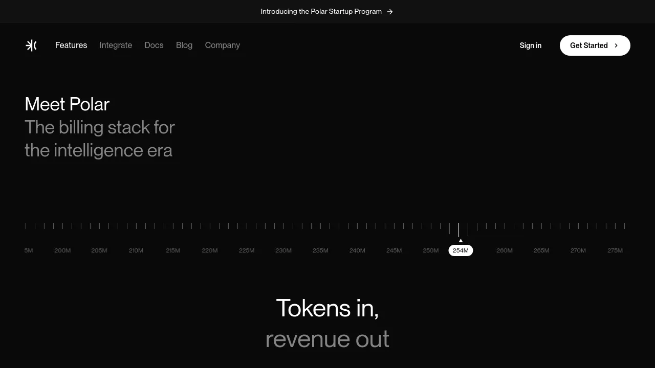 Screenshot of Polar website