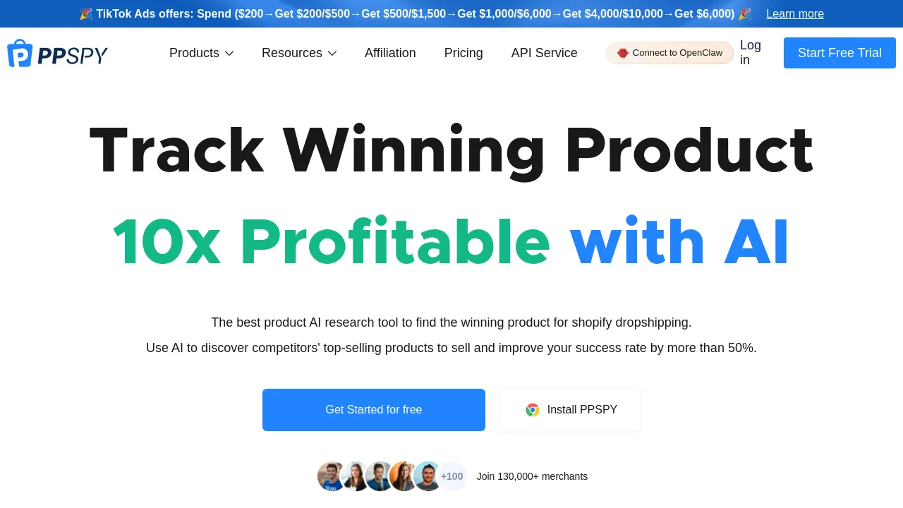 Screenshot of PPSPY website