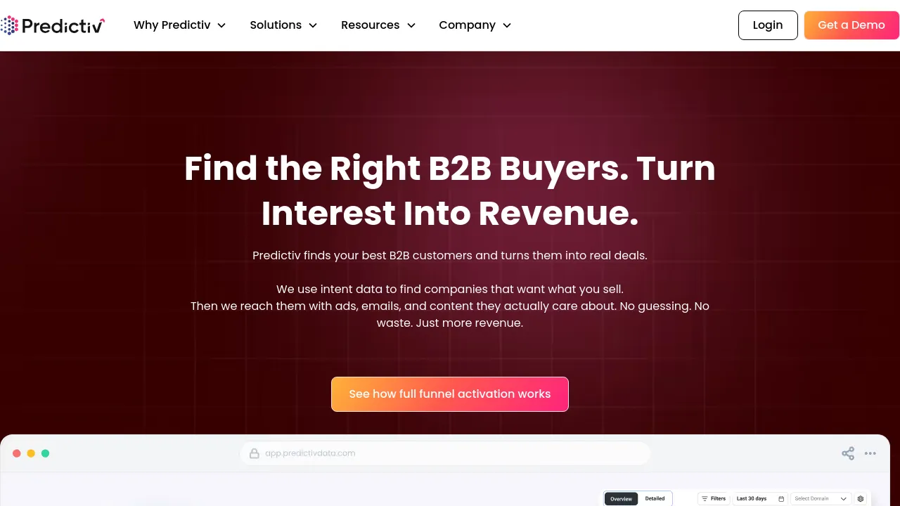Screenshot of Predictiv website