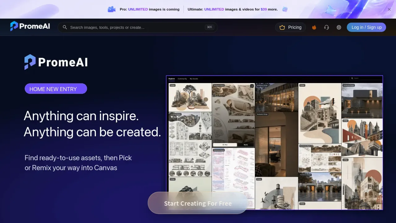 Screenshot of PromeAI website