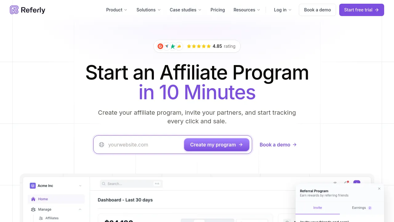 Screenshot of Push Lap Growth website