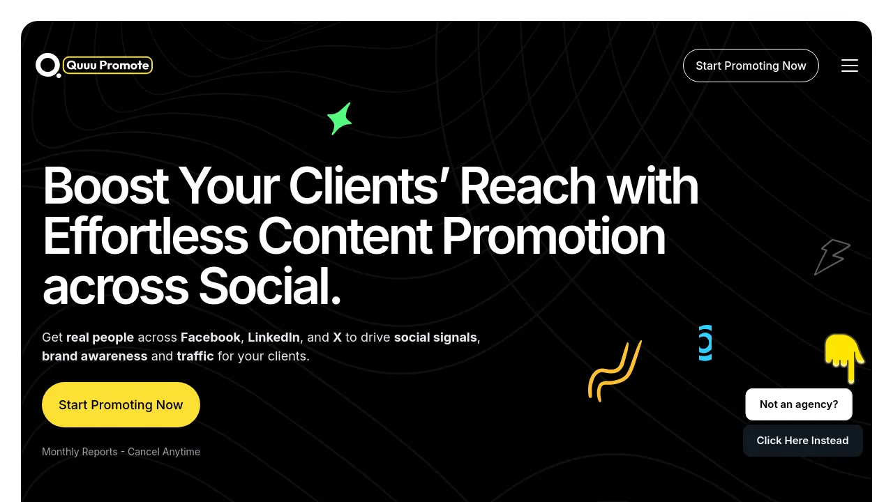Screenshot of Quuu Promote website