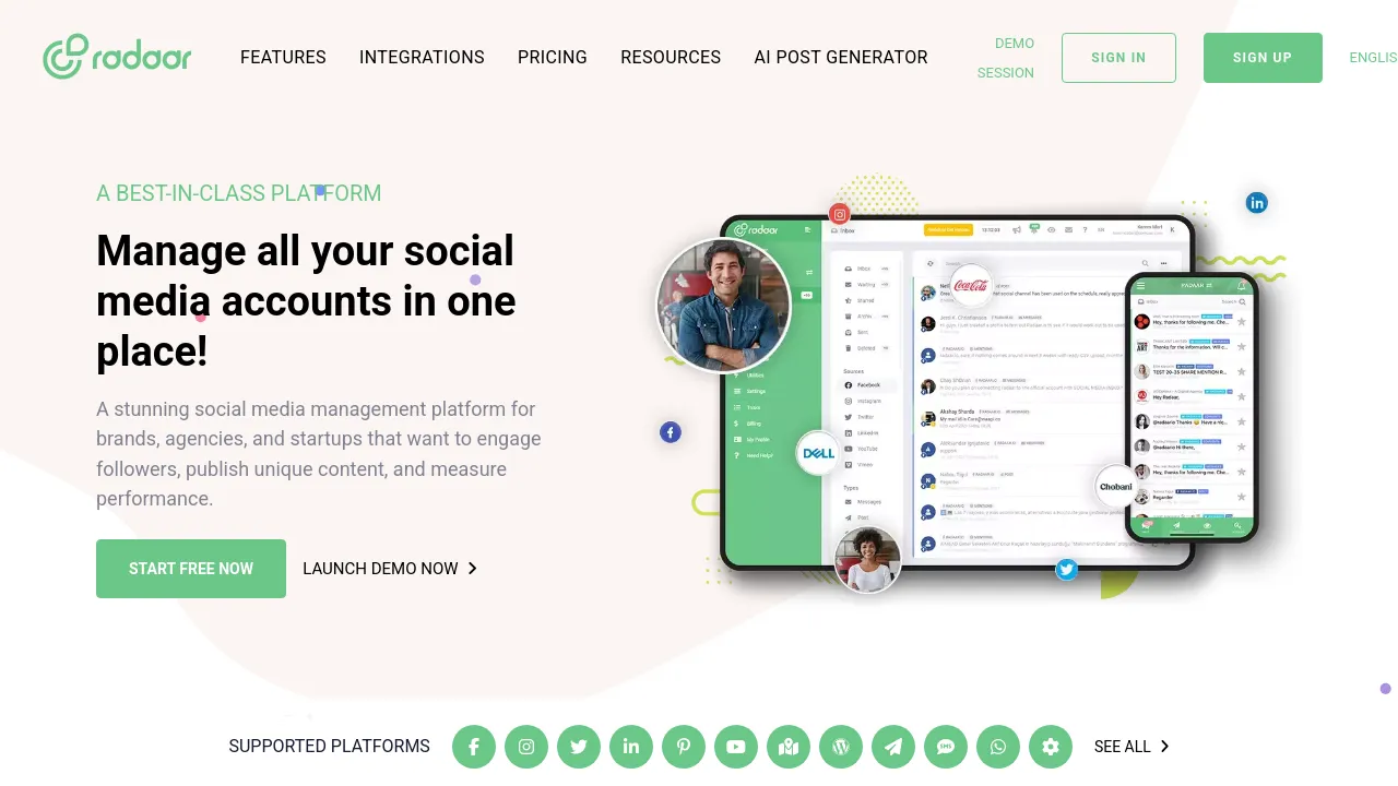 Screenshot of RADAAR website