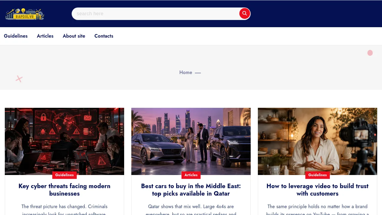 Screenshot of rapidely website