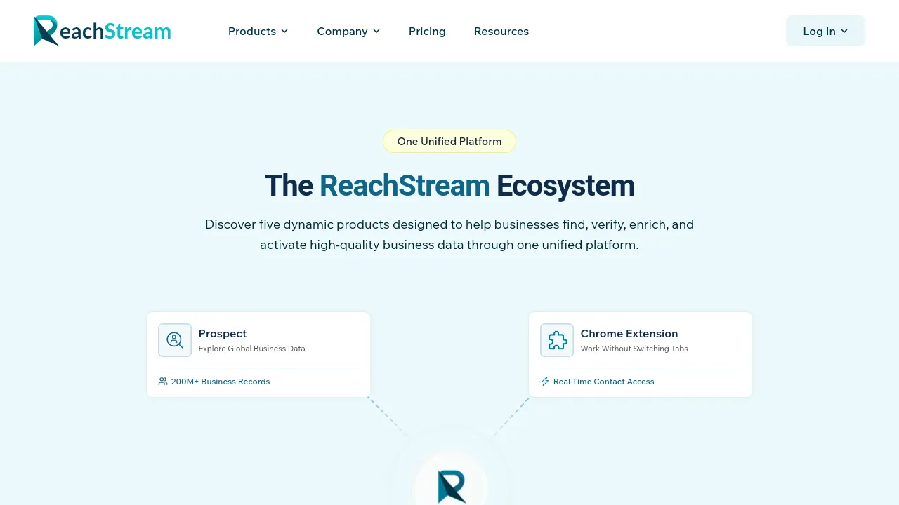 Screenshot of ReachStream website