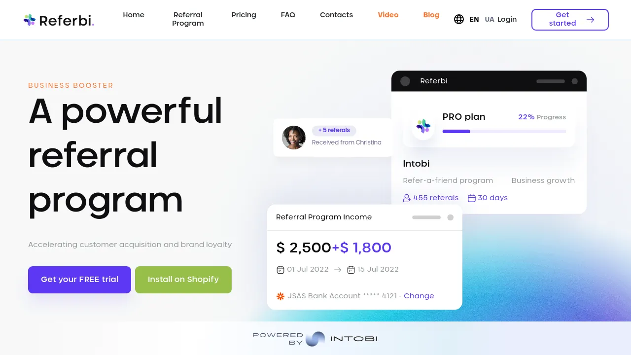 Screenshot of Referbi website
