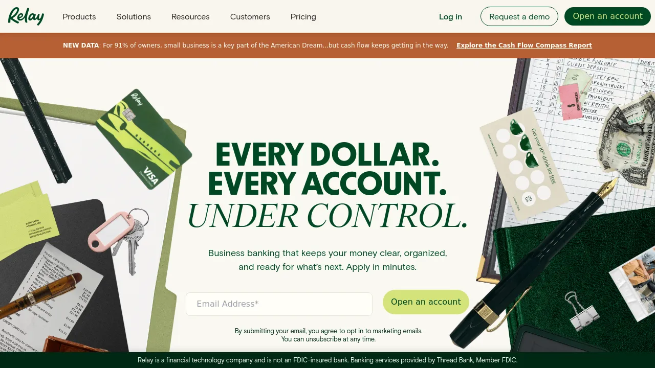 Screenshot of the Relay website