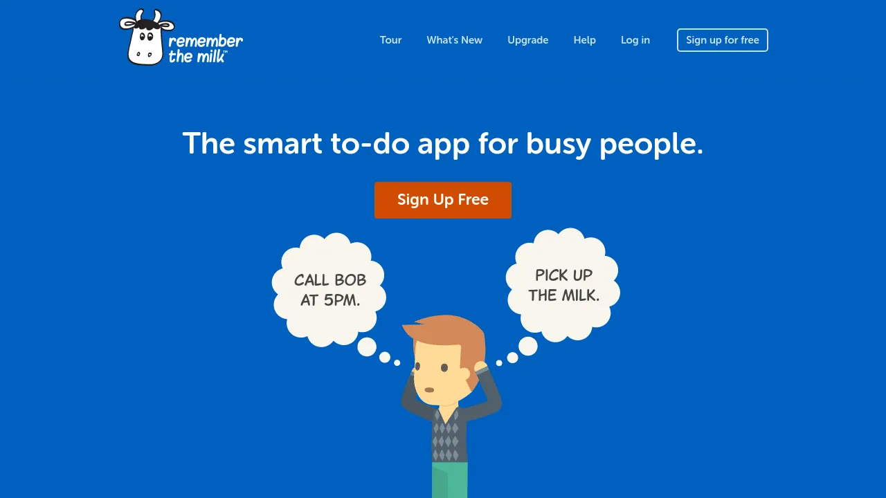 Screenshot of the Remember The Milk website