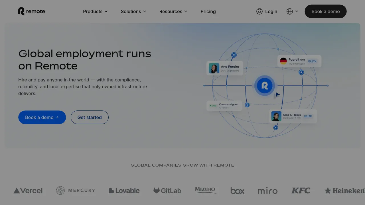 Screenshot of Remote website