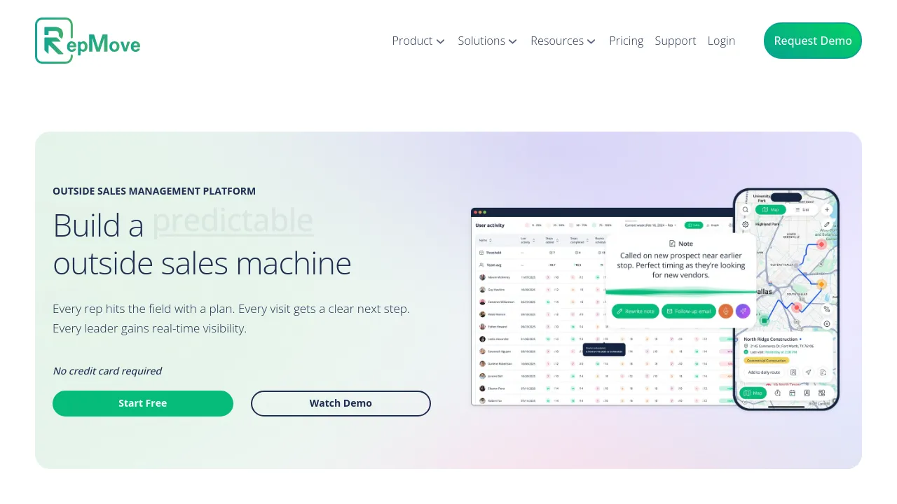 Screenshot of RepMove website