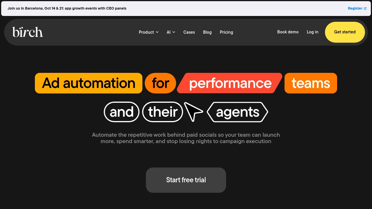 Screenshot of Revealbot website