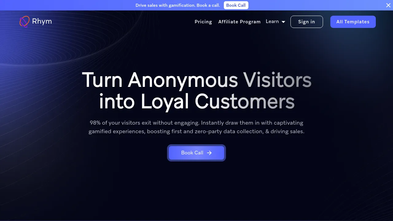 Screenshot of Rhym website