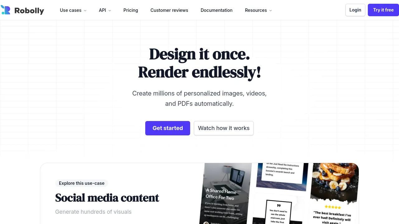 Screenshot of Robolly website