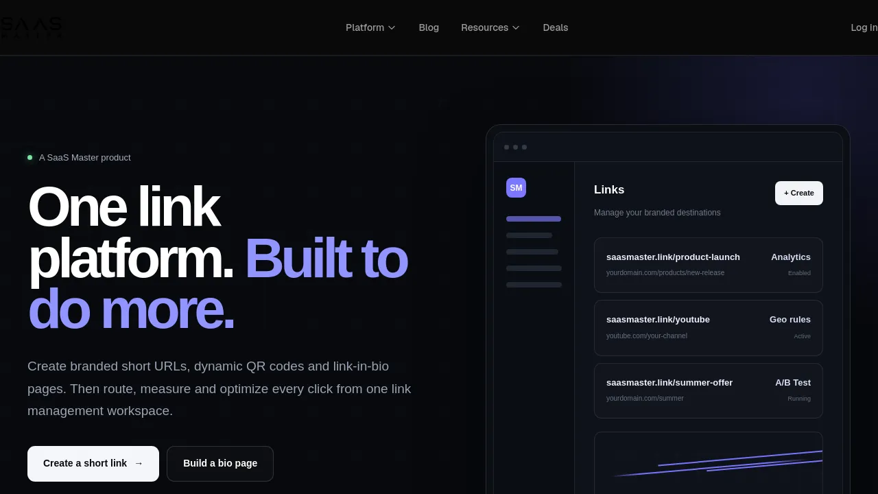 Screenshot of SaaS Master website